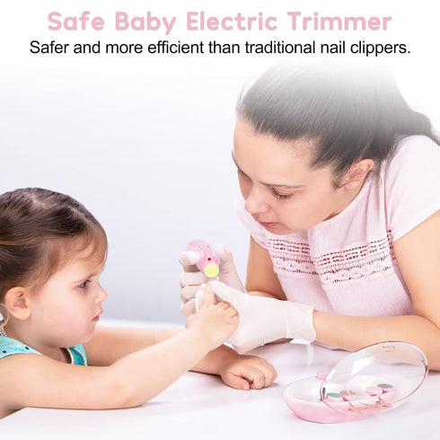 DEVKI Trimmer Glopole Baby Nail File with Light - Safe Electric Nail Clippers Kit for Newborn Infant Toddler Kids Toes