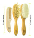 Baby Hair Brush and Comb Set for Newborn, Wooden Brush with Soft Goat Bristles, Baby Grooming Kit by Stone & Clark