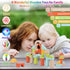 1-3, 100 Set 2+, 1st FCSONU Wooden Building Blocks for Toddlers Pcs Wood Blocks - Sorting & Stacking Toys with Storage