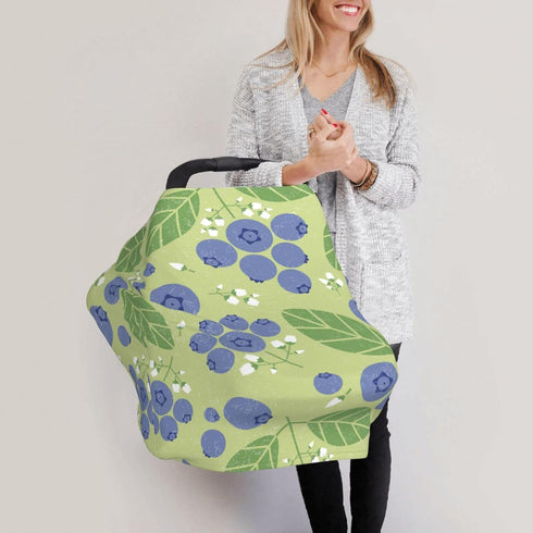Schgap Blueberries Car Seat Cover Canopy for Baby Nursing Cover Breastfeeding Baby Carrier Cover Stroller Cover