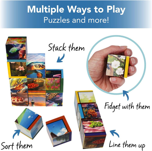16-Piece, Six Large Piece Puzzles for Seniors with Dementia, Alzheimers, Parkinsons Engaging Activities for Elderly