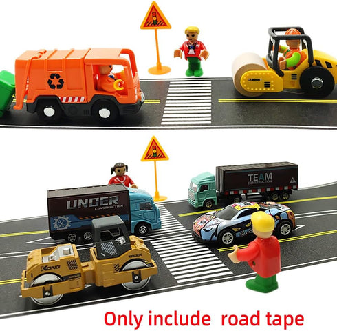 Play Road Tape for Kids, 2-Pack of 3.9 Inch Wide x 32.8 ft Black Tape for Car Toy Track, No Residue Gift