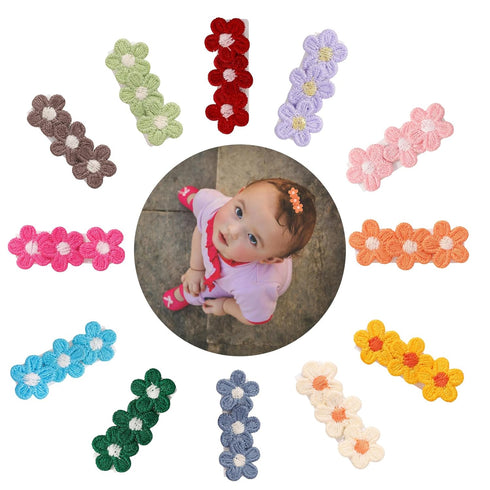 Hearuers Baby Hair Clips -Tiny Hair Barrettes for Baby Girls Fully Lined Wrapped