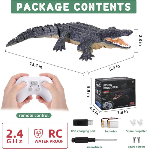 1:18 Swimming 6+ GearRoot Remote Control Crocodile Boat Toy Scale High Simulation RC Crocodile for Pool Bathroom Great