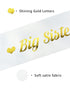 Big Sister to be Sash - White Satin with Gold Font Heart - Best Baby Shower Decorations Gifts for Neutral Twins Children