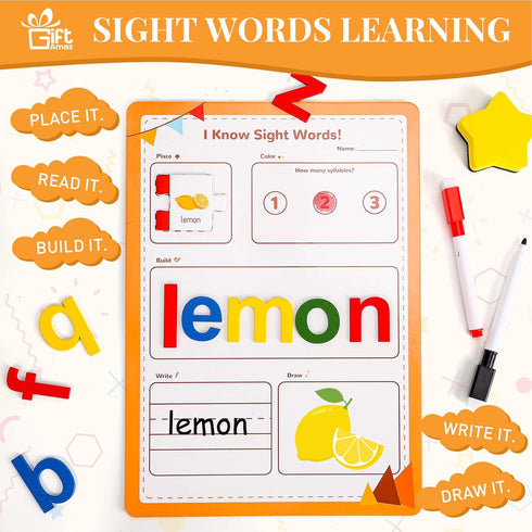 145 PCS Sentence Building for Kids, Sight Word Games Puzzle, Montessori Grammar Reading Game for Kindergarten