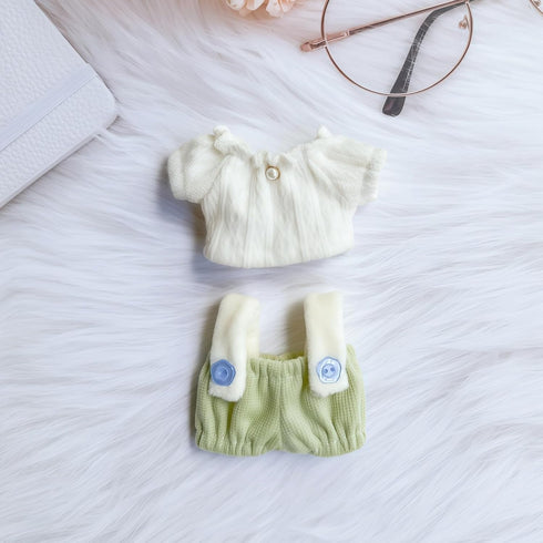 17cm Set 2 17cm Set Clothes for Lu bubu Dolls Accessories(No Doll), Cute Outfit Pieces Bib Pants for Doll Suit, Stylish