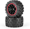 HAIBOXING RC Car Spare Parts, Truck Wheels Complete (Front/Rear) 2pcs, TPR Off-Road Knobby Tires for 18859A & 2021