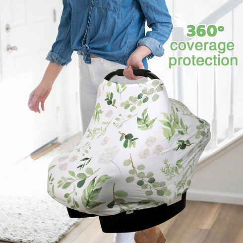 Summer Nursing Cover Breastfeeding Scarf, Car Seat Covers for Babies Infant Carseat Canopy, Stretchy Soft Breathable