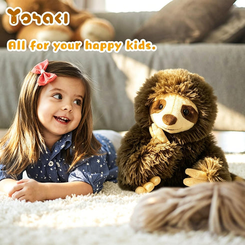 11.02" 3 Sloth Plush Animal, Cute Stuffed Sloth with Baby Sloths, Easter Stuffed Sloth Animal, Washable Plush Toys