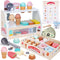 Wooden Ice Cream Counter Playset for Kids - Kitchen Pretend Play Gifts for Ages 3-6