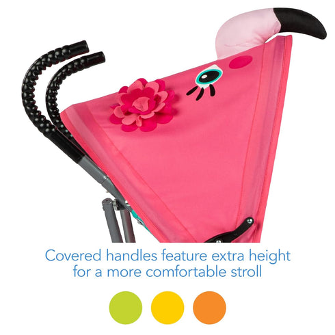 Cosco Character Umbrella Stroller, Compact Umbrella Fold, Easy to Store Anywhere, Pink Flamingo