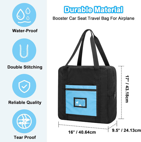 Travel Bag for Infant Booster Seat - Fits Most Standard Seats, Black