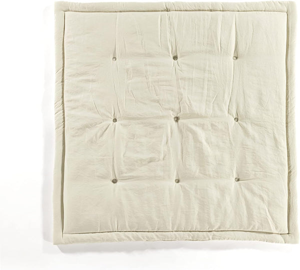 Lush Decor Baby Square with Border Play Mat, 36" x 36", Neutral