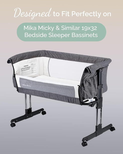 TotCare 3 Pack Bassinet Fitted Sheets Compatible with Mika Micky Bedside Sleeper Bassinet Mattress Pad - Buttery Soft
