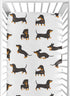 Sweet Jojo Designs Fitted Baby Crib Sheets (Dachshund Puppy Dog) for Boys