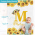 CusCosCes Ships Next Day, Personalized Baby Blanket Custom Baby Blanket for Girls Boys Sunflower Baby Name Blanket