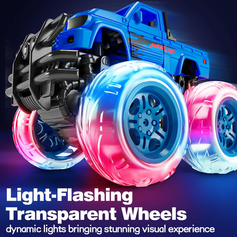 2 3 4 5 6 (2 Pack) LODBY Monster Trucks Toys for Toddlers, Light-Up Trucks & Cars Toys for Year Old Boy Christmas