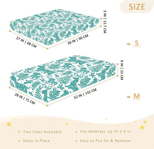 miaozhen 1 Pack 52x28 Cotton Baby Crib Sheets Soft Stretchy Vector Illustration Handdrawn Dog Cyan Unisex Child Crib