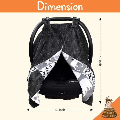 Cozy 40" 30" Dear Baby Gear - Infant Carseat Canopy and Winter Covers - Baby Car Seat Cover for Girls and Boys