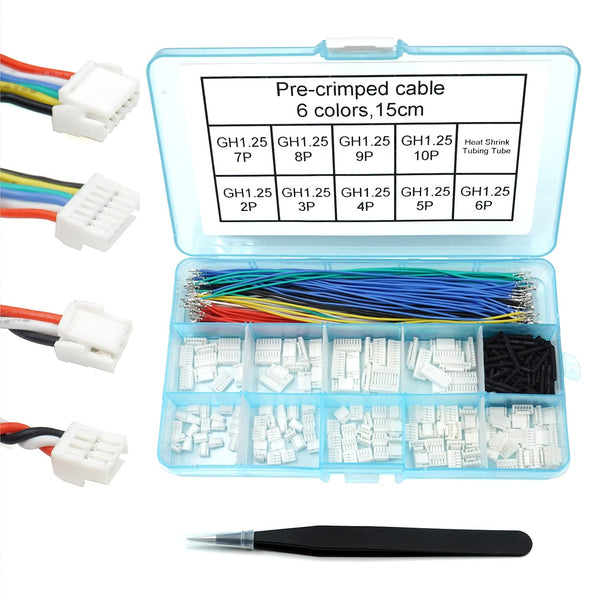GH1.25 Connectors and Pre-Crimped Silicone Cables for JST GH 1.25mm, Compatible with Pixhawk 6C 6X