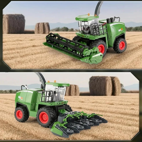 GoolRC Remote Control Tractor Farm Harvester, 1:24 Scale RC Truck with Spray/Light/Sound Effects, 2 Batteries