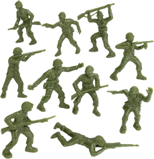 BMC Classic OD Green PLASTIC ARMY MEN - 40pc WW2 Soldier Figures Made in USA