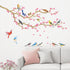 DECOWALL DWL-2009 Garden Birds and Cherry Blossom Wall Stickers, Peel and Stick Removable Decals for Kids Nursery &