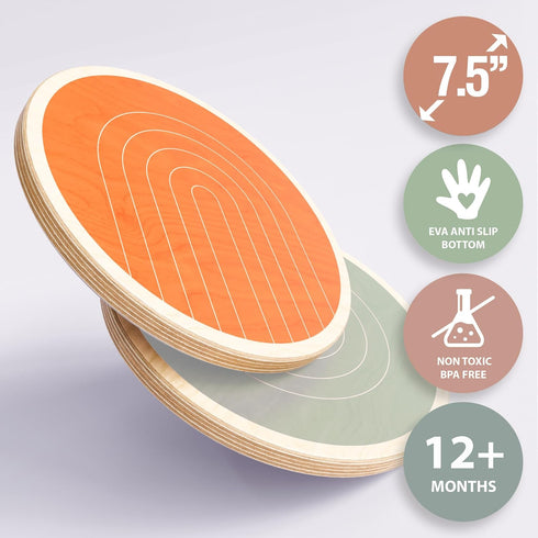 Fun Wooden Stepping Stones for Kids - Safe Non-Slip Obstacle Course and Sensory Toy Set of 6 for Ages 1-4