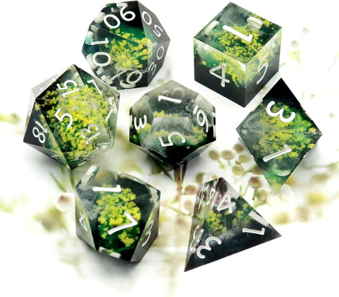 Haxtec DND Dice Set, Sharp Edge Resin Dice Set with Case, Polyhedral D&D Dice for Dungeons and Dragons Gift