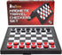 BUYESS 9.8 9.8 inches Set Magnetic Checkers Board Game and Magnetic Checker Pieces, x Mini Portable Travel