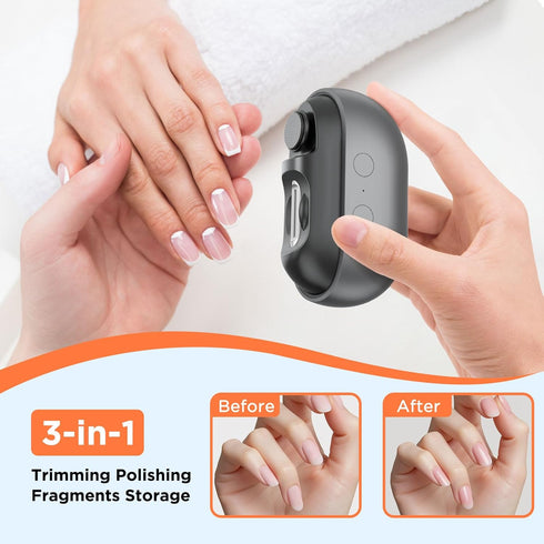 OVKUX 2025 Clippers,3 1 Trimming,Polishing&Fragments Upgraded Electric Baby Nail in Fingernail Storage with LED