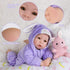 17 Inch 3+ Aori Real Baby Dolls - Realistic Baby Doll with Soft Body & Purple Bunny Outfits for Girls Pretend Play