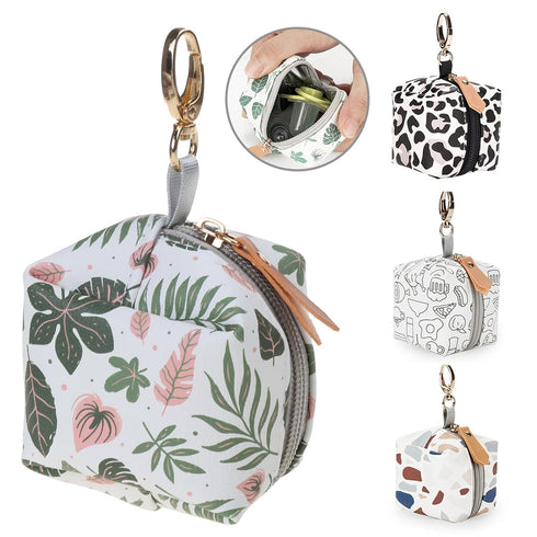 GANYKQ 2 Multifunctional Pacifier Holder Bag PU Leather Pacifier Case Bag Pacifier Storage Container Holds Pacifiers