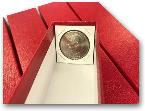 Guardhouse 9" Single Row Storage Box for 2" Paper and Plastic Coin Holders, 5 Pack, Red