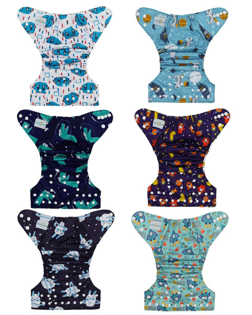 Pack 13, 6pcs Diapers+6pcs babygoal Boy Cloth Diapers of Baby Reusable Washable Pocket Nappy, Rayon from Bamboo