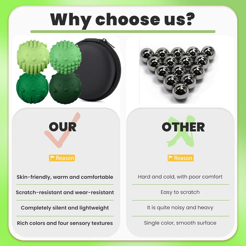 Silicone Magnetic Fidget Balls for Adult, Sensory Ball for Stress Relief, Featuring Textured Surface, for Autism, ADHD