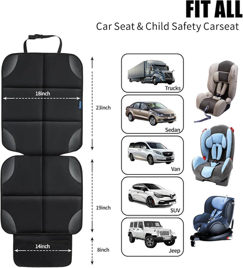 1 Pack Car Seat Protector for Child Carseat, Protect Car Seat Cover for Baby with Thickest Padding and Non-Slip Padded