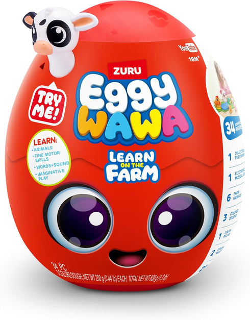 Eggy Wawa Learn on The Farm by ZURU, Pre-K Interactive Baby and Toddler Learning Toy with Music, Education, Motor