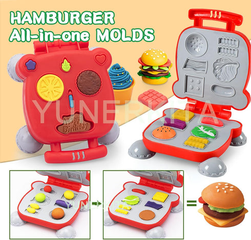 Yunerkita Set, F963 3-8 Play Dough Tools Kids Clay Molds Kit with Animal Letters Numbers Cutters Rollers Storage Box