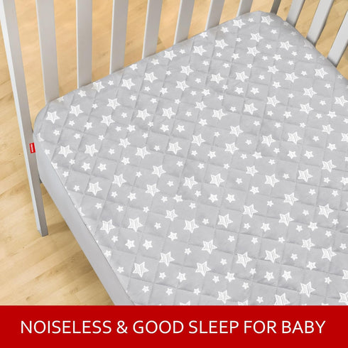 2 Pack, 52" 28" 8", Crib Mattress Protector Waterproof Quilted Crib Mattress Pad Cover x Extra Soft Breathable Toddler