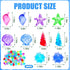 100 MARFOREVER Pcs Toy Gems Pirate Treasure Jewels, Acrylic Dive Gems Bling Diamonds Fake Seashells Plastic Gemstone