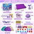 60Pcs Set 2lbs 17 12 3-8 Mermaid Sensory Bin Kit - Sensory Sand with (Purple/Teal/Beach), Sea Castle & Marine Molds