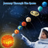 Solar System Building Sets with Light, Rotatable Space Exploration Toys with 9 Planets & Rocket Sets for Kids Age 6+