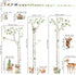 decalmile Large White Birch Tree Wall Decals Woodland Animals Bear Deer Rabbit Wall Stickers Living Room Baby Nursery