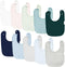 10-Pack Solid Color Baby Bibs Soft Absorbent Drool Bibs with Adjustable Snaps