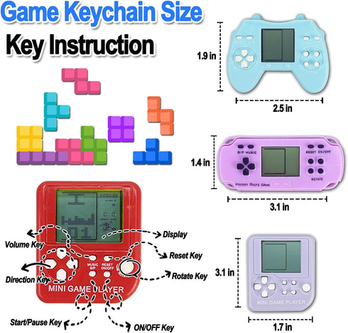 Video Game Party Favors for Kids, 12Pcs Keychain, Gaming Supplies, Birthday Gifts, Classroom Prizes
