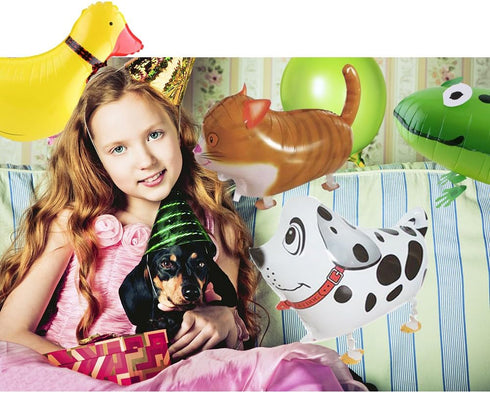 SOTOGO 10 Pieces Walking Animal Balloons, Pet Balloons for Kids Birthday Party Decor