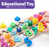 BEKILOLE Wooden Montessori Toys for Kids, Toddler Number Puzzles and Shape Stacker, Educational Math Blocks for 1 Year