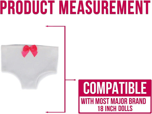 18 Inch Doll Underwear - 10 Pairs Compatible with Most Major Brands 18" Dolls